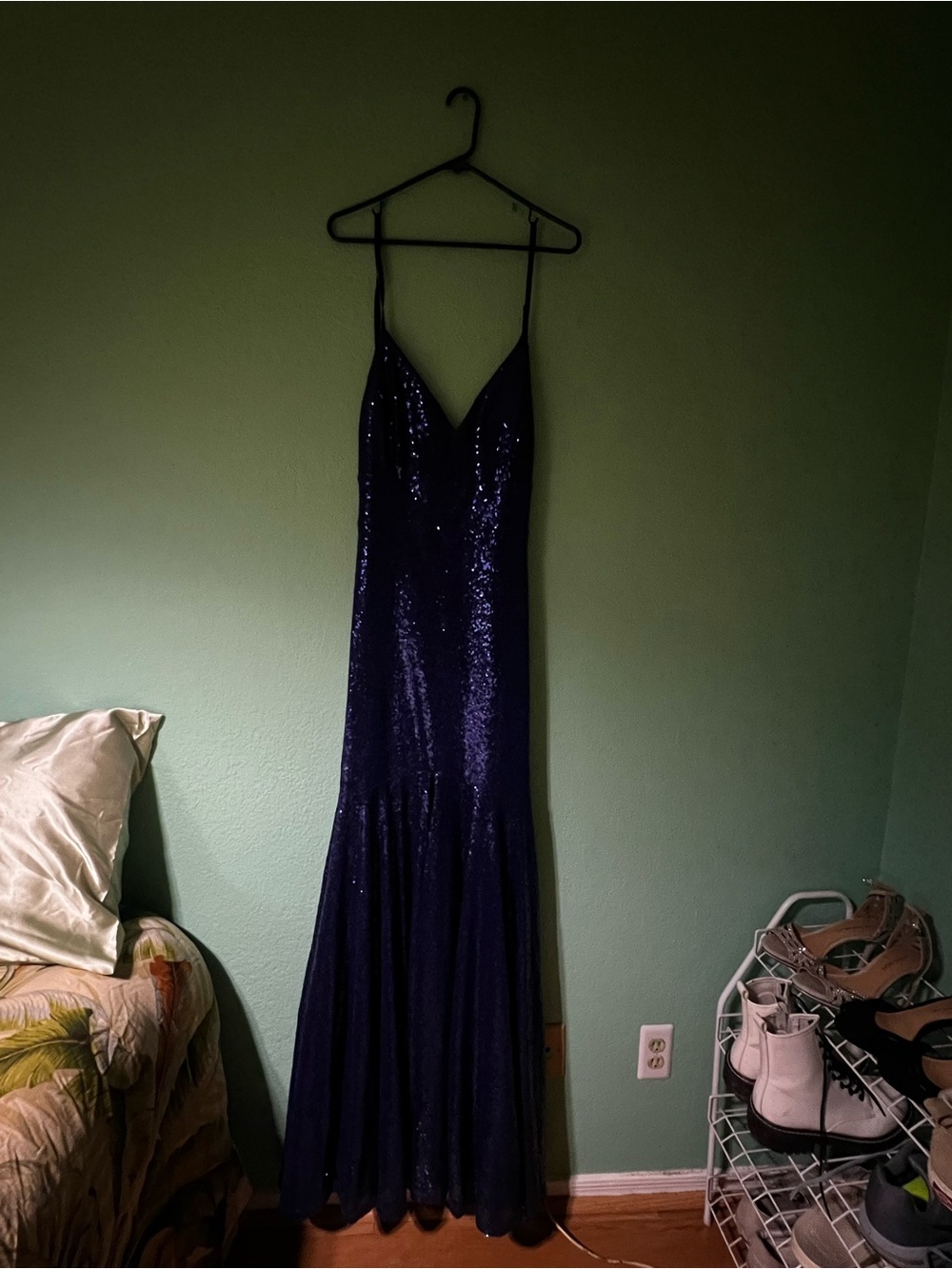 Windsor Navy Sequin Slip Maxi Dress